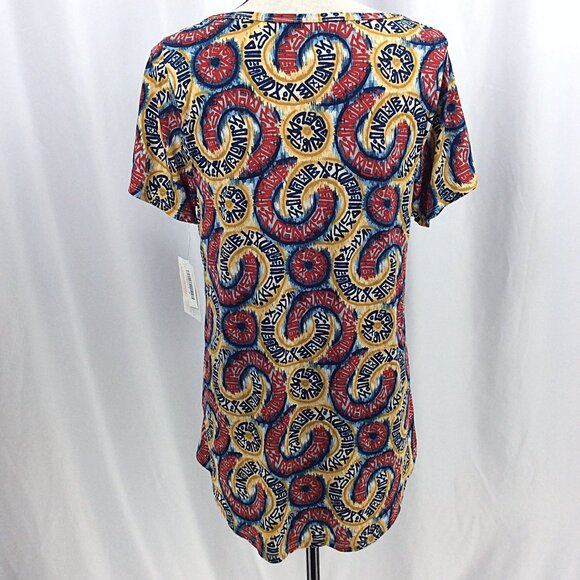NWT LuLaRoe Classic T Top Womens Size Medium Geometric Red Blue Short Sleeve - Picture 3 of 10